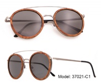 Metal & Wood Sunglasses